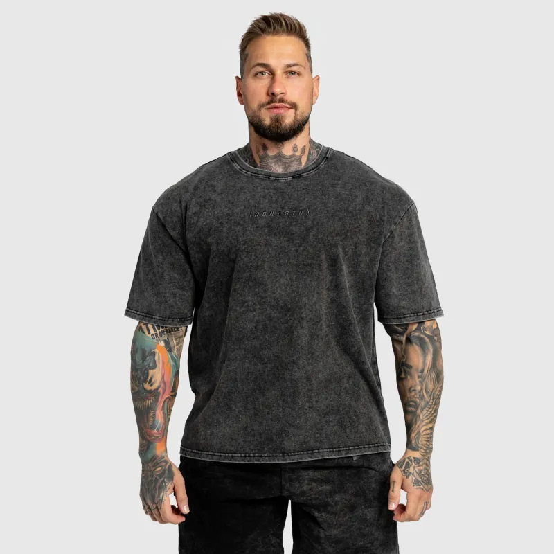 Oversized póló Iron Aesthetics Heritage, washed black-1