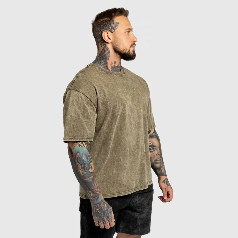 Oversized póló Iron Aesthetics Heritage, washed green-4