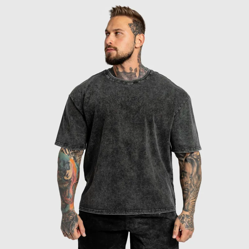 Oversized póló Iron Aesthetics Heritage, washed black-5