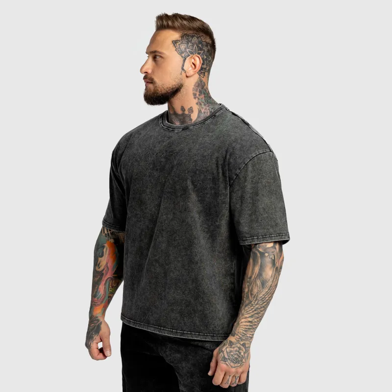 Oversized póló Iron Aesthetics Heritage, washed black-6
