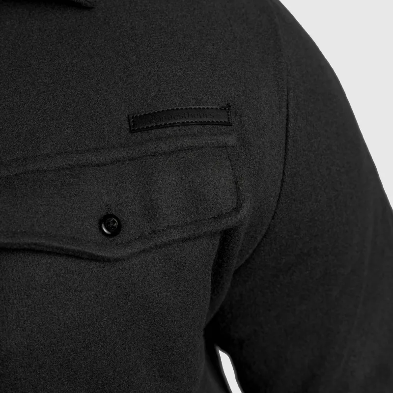 Férfi filc ing Iron Aesthetics Felted, fekete-11