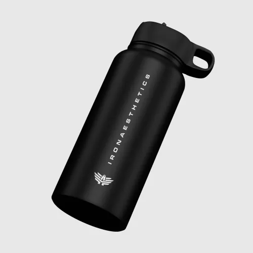 Rozsdamentes acél kulacs Iron Aesthetics Flip Sip 500 ml, fekete
