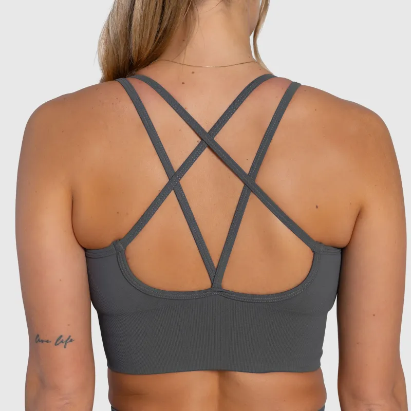 Női sportmelltartó Iron Aesthetics Ultimate, szürke-2