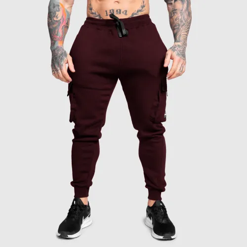 Férfi melegítőnadrág Iron Aesthetics Cargo Joggers, bordó