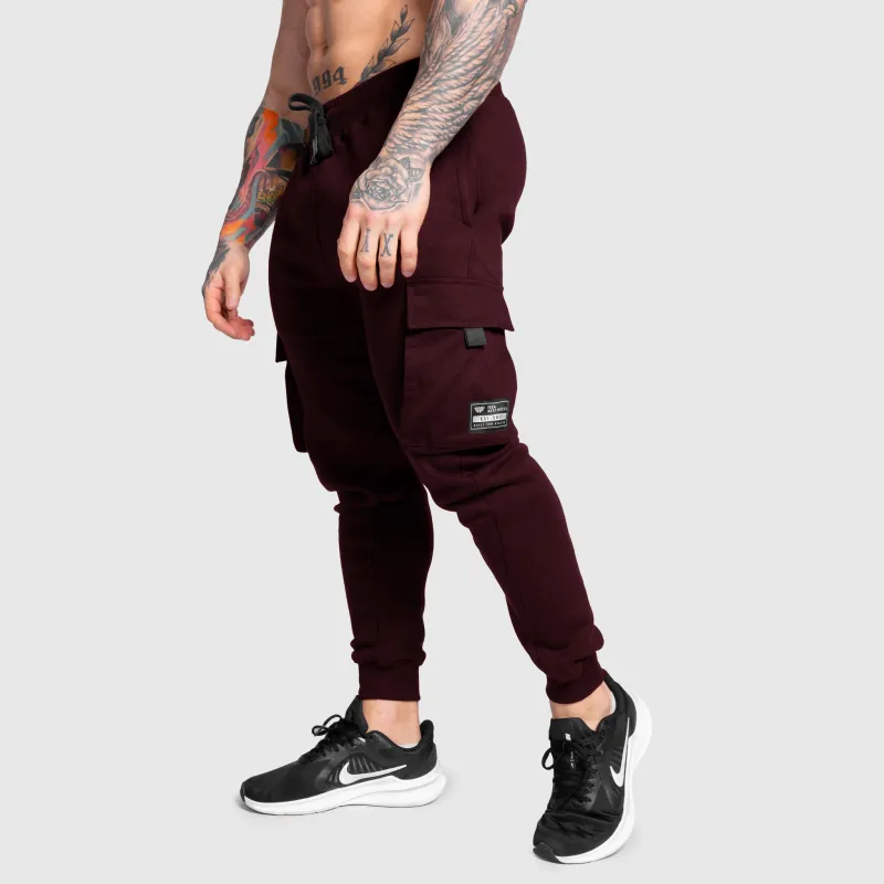 Férfi melegítőnadrág Iron Aesthetics Cargo Joggers, bordó-4