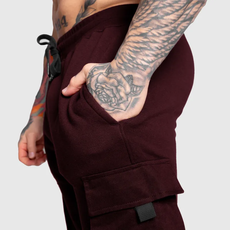 Férfi melegítőnadrág Iron Aesthetics Cargo Joggers, bordó-6