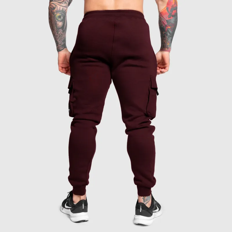 Férfi melegítőnadrág Iron Aesthetics Cargo Joggers, bordó-3