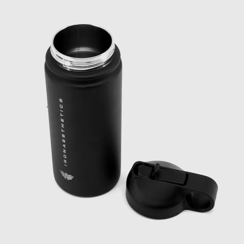 Rozsdamentes acél kulacs Iron Aesthetics Flip Sip 500 ml, fekete-3