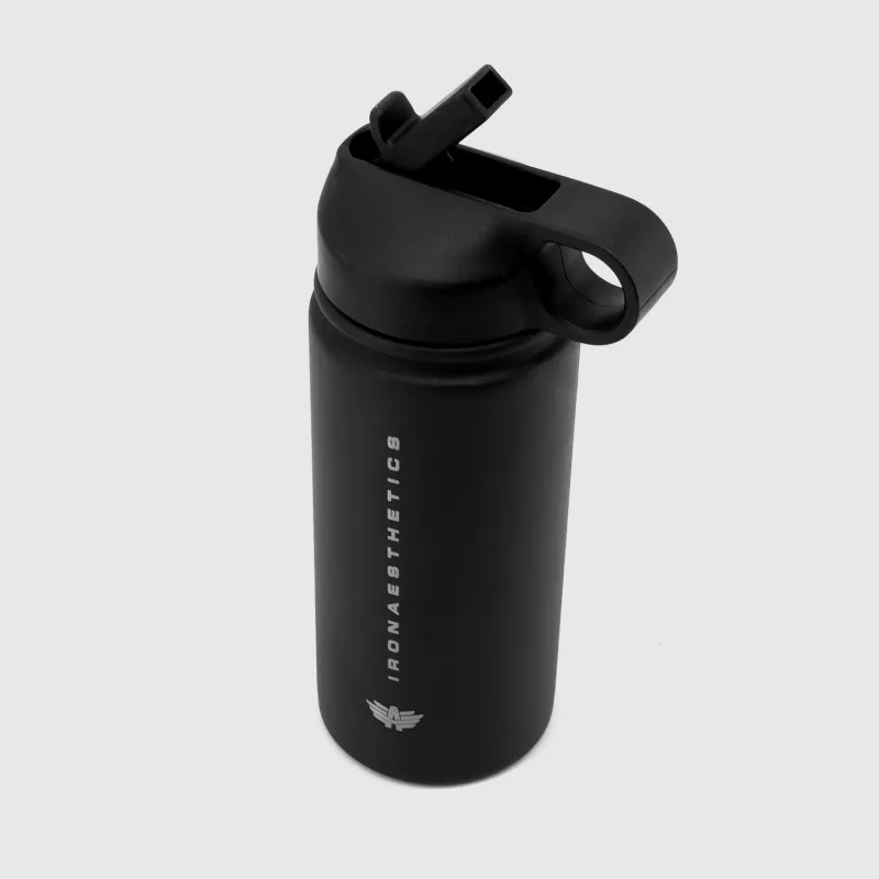 Rozsdamentes acél kulacs Iron Aesthetics Flip Sip 500 ml, fekete-4