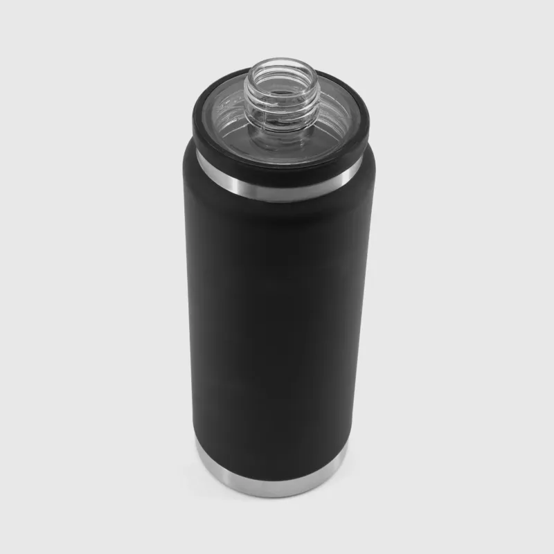 Rozsdamentes acél kulacs Iron Aesthetics TwinCap 800 ml, fekete-3