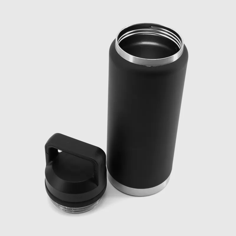Rozsdamentes acél kulacs Iron Aesthetics TwinCap 800 ml, fekete-5