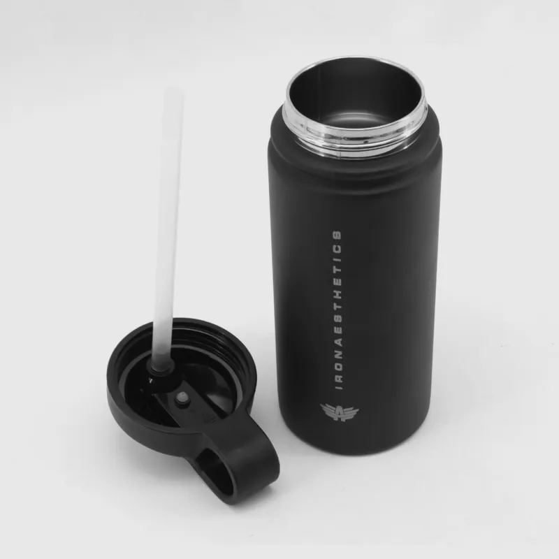 Rozsdamentes acél kulacs Iron Aesthetics Flip Sip 500 ml, fekete-5