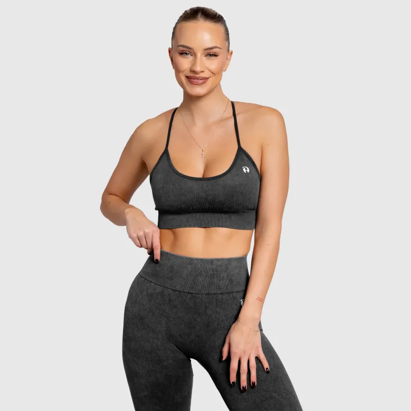 Női melltartó Iron Aesthetics Faded, washed black-1
