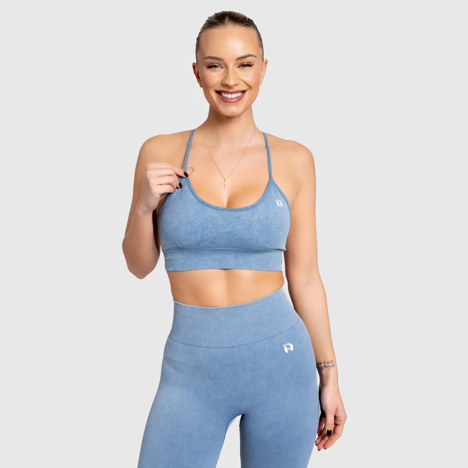 Női melltartó Iron Aesthetics Faded, washed blue-1