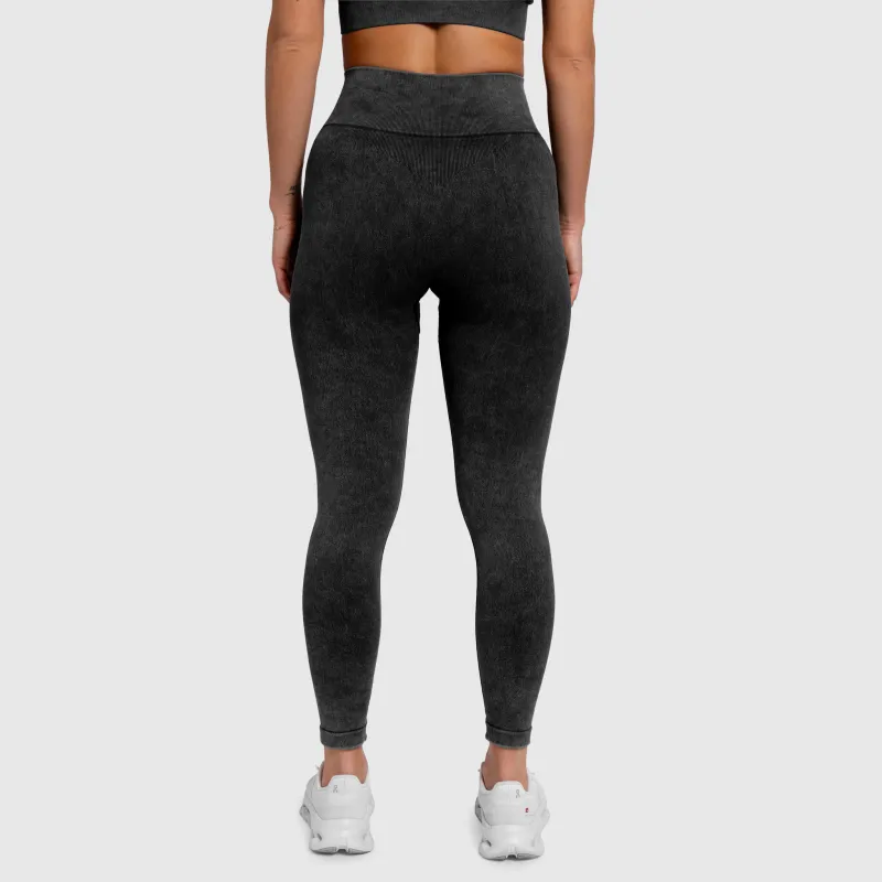 Női leggings Iron Aesthetics Faded, washed black-4