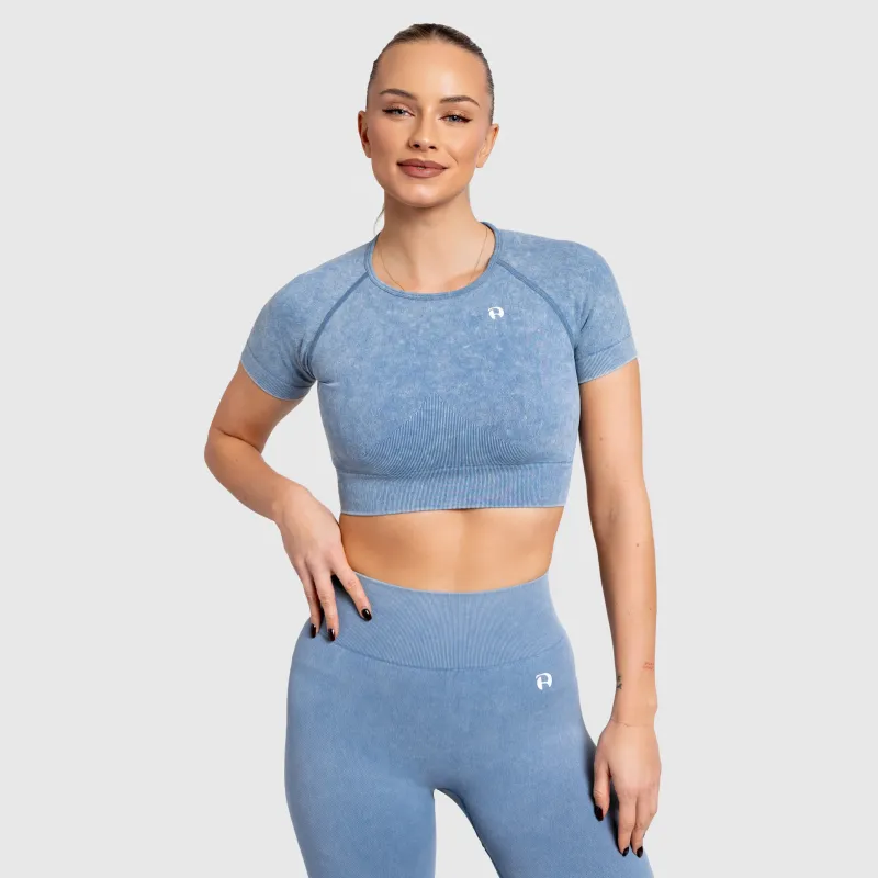 Női crop top Iron Aesthetics Faded, washed blue-2