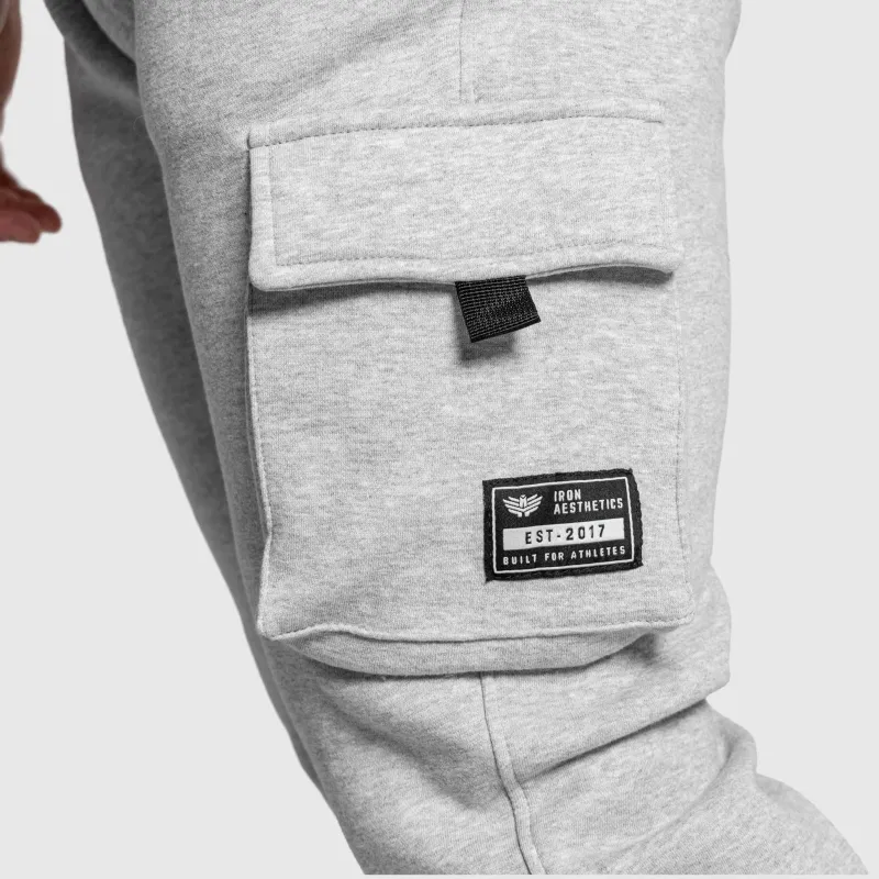 Férfi melegítőnadrág Iron Aesthetics Cargo Joggers, szürke-11