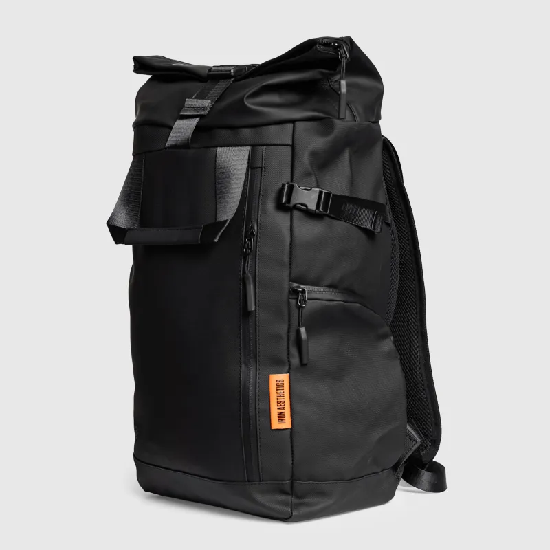 Rolltop hátizsák Iron Aesthetics Urban Pro, fekete-1