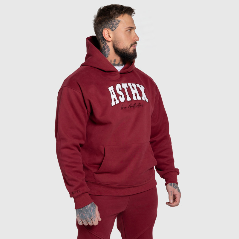 Oversized pulcsi Iron Aesthetics ASTHX, bordó · záber 10