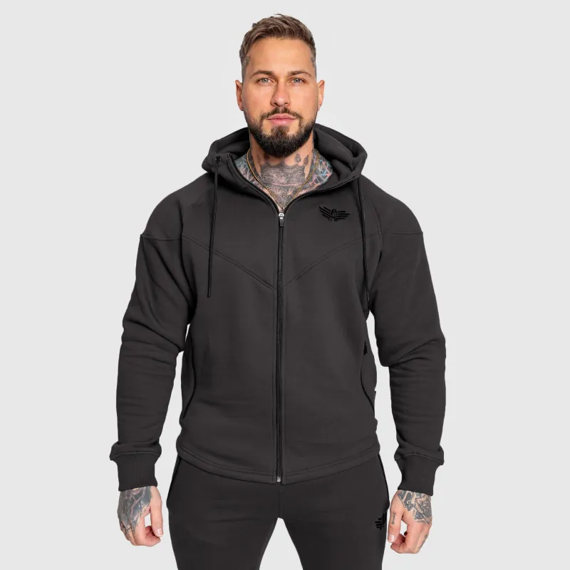 Cipzáros fitness pulóver Iron Aesthetics Round, szürke-1