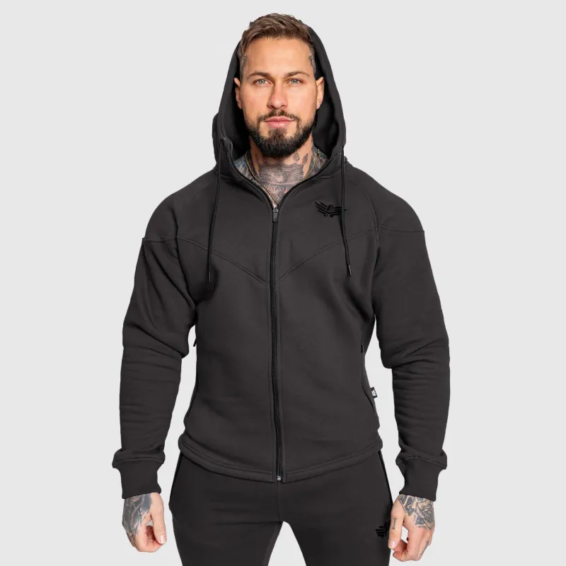 Cipzáros fitness pulóver Iron Aesthetics Round, szürke-4