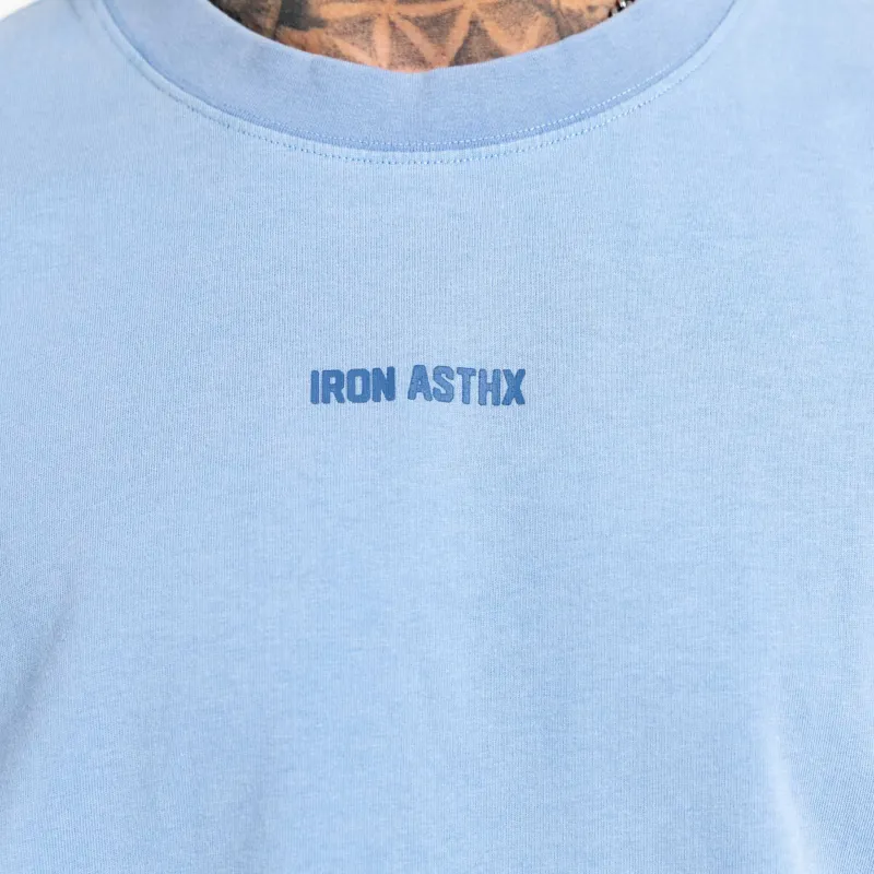 Férfi póló Iron Aesthetics X Washed, kék-9