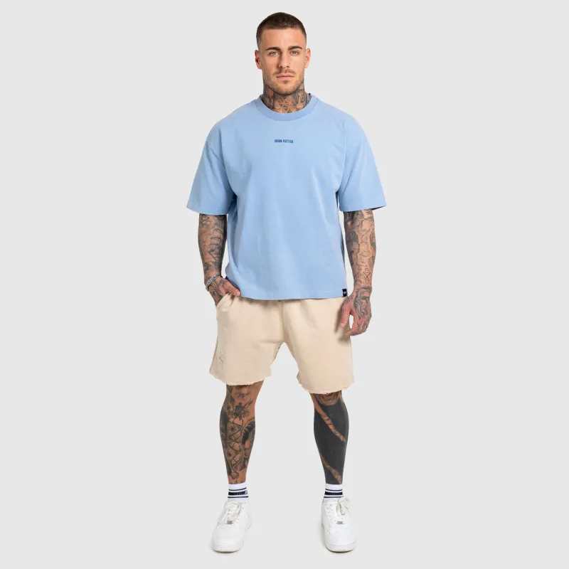 Férfi póló Iron Aesthetics X Washed, kék-7