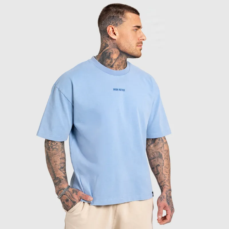 Férfi póló Iron Aesthetics X Washed, kék-3