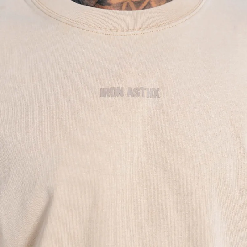 Férfi póló Iron Aesthetics X Washed, bézs-9