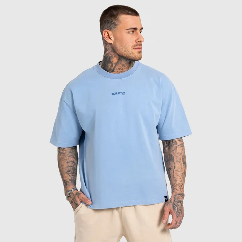 Férfi póló Iron Aesthetics X Washed, kék-5