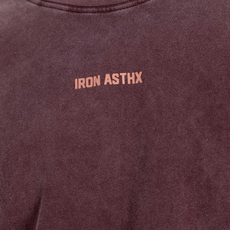 Férfi póló Iron Aesthetics X Washed, burgundy-9