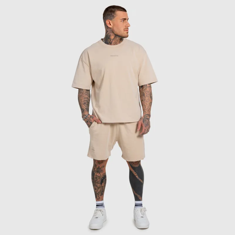 Férfi póló Iron Aesthetics X Washed, bézs-6