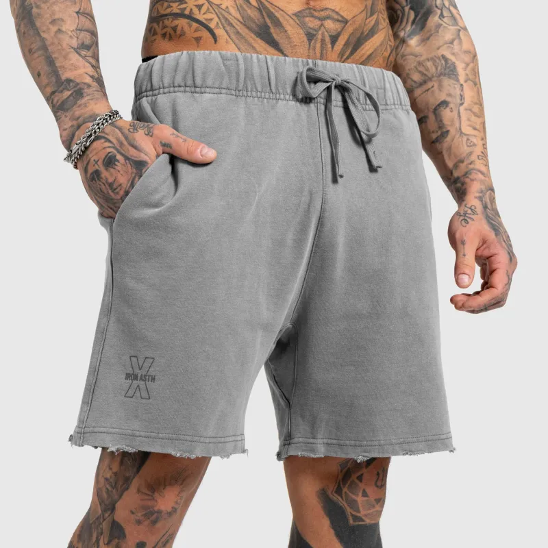 Férfi rövidnadrág Iron Aesthetics X Washed, szürke-2