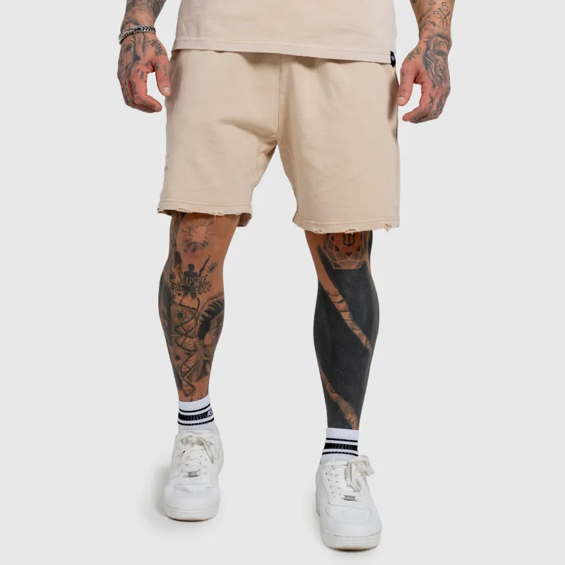 Férfi rövidnadrág Iron Aesthetics X Washed, bézs-6