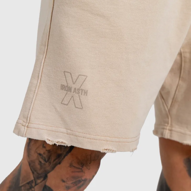 Férfi rövidnadrág Iron Aesthetics X Washed, bézs-7
