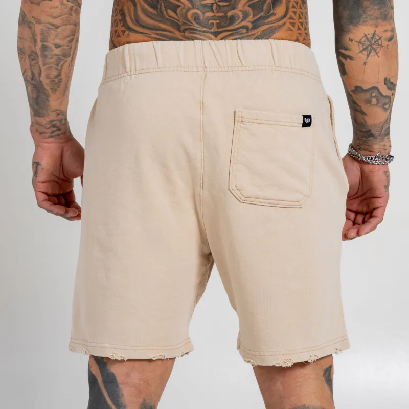 Férfi rövidnadrág Iron Aesthetics X Washed, bézs-4