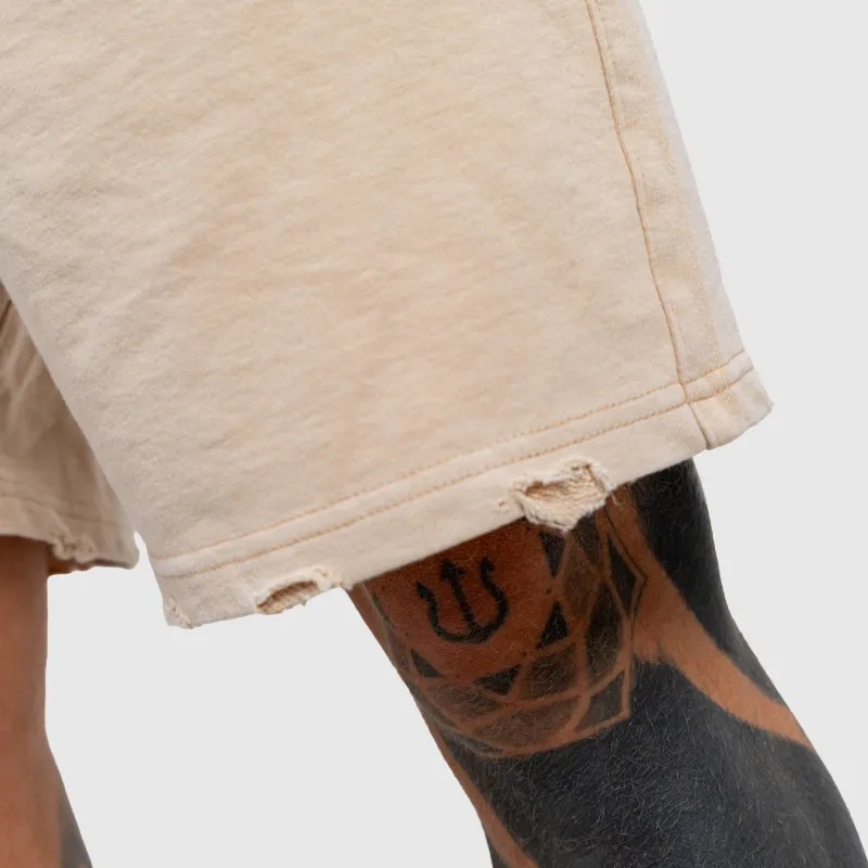 Férfi rövidnadrág Iron Aesthetics X Washed, bézs-14