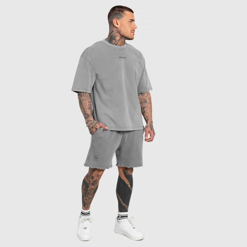 Férfi szett Iron Aesthetics X Washed, szürke-4