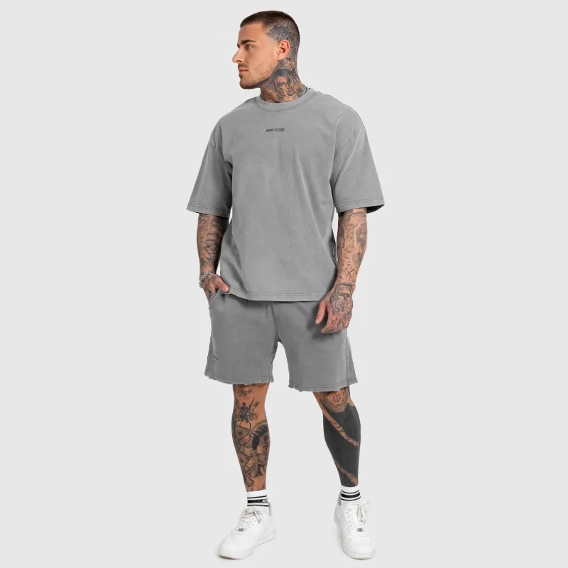 Férfi szett Iron Aesthetics X Washed, szürke-5