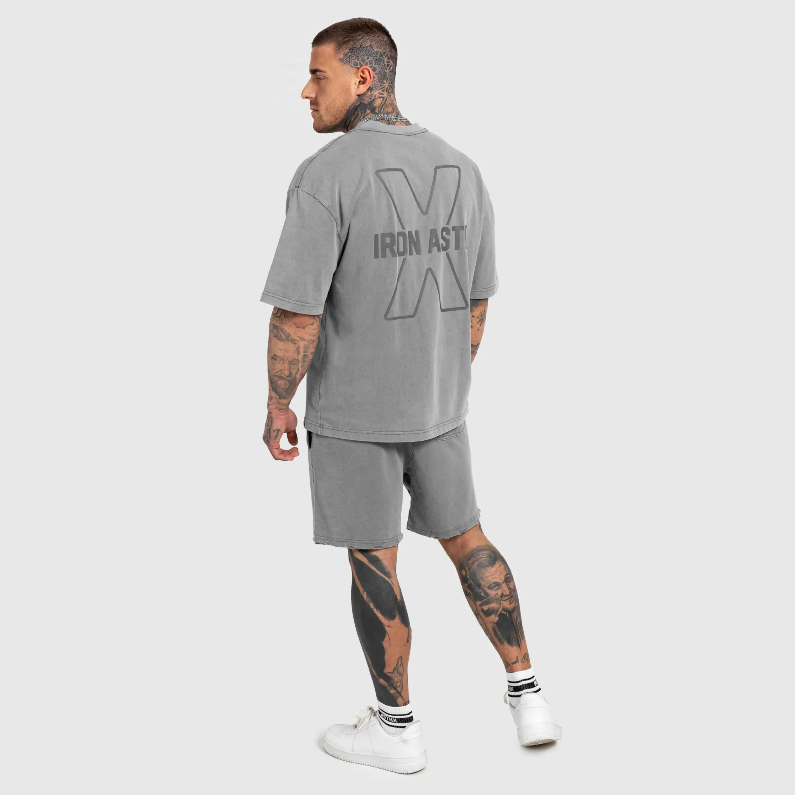 Férfi szett Iron Aesthetics X Washed, szürke-1