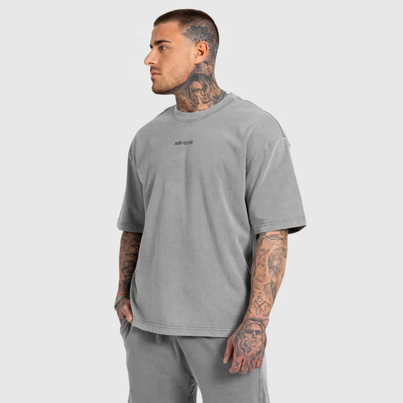 Férfi szett Iron Aesthetics X Washed, szürke-8