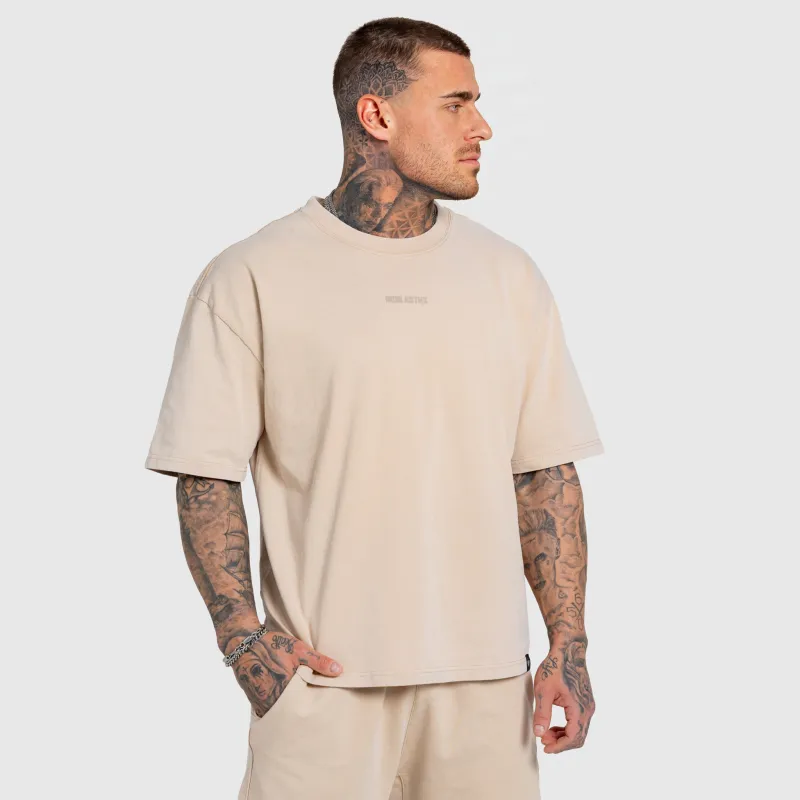 Férfi szett Iron Aesthetics X Washed, bézs-4