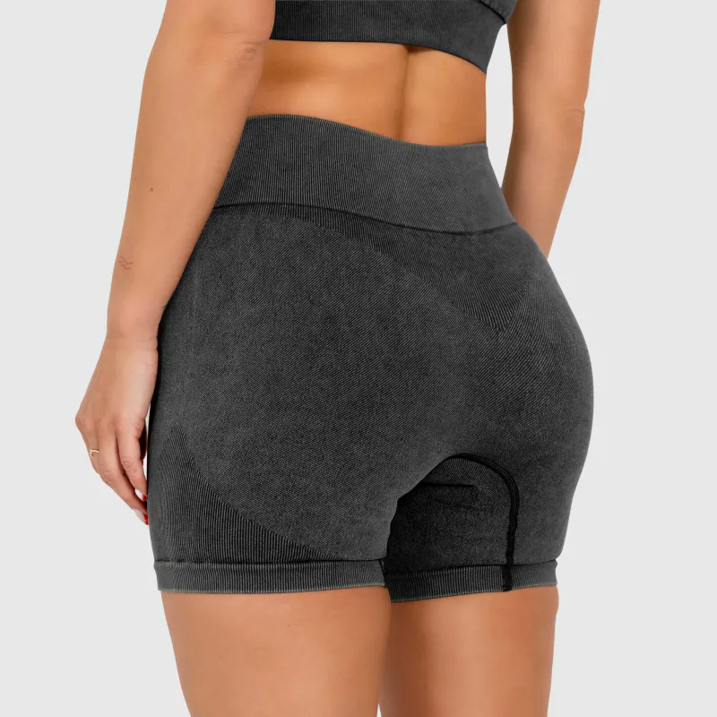 Női rövidnadrág Iron Aesthetics Faded, washed black-5