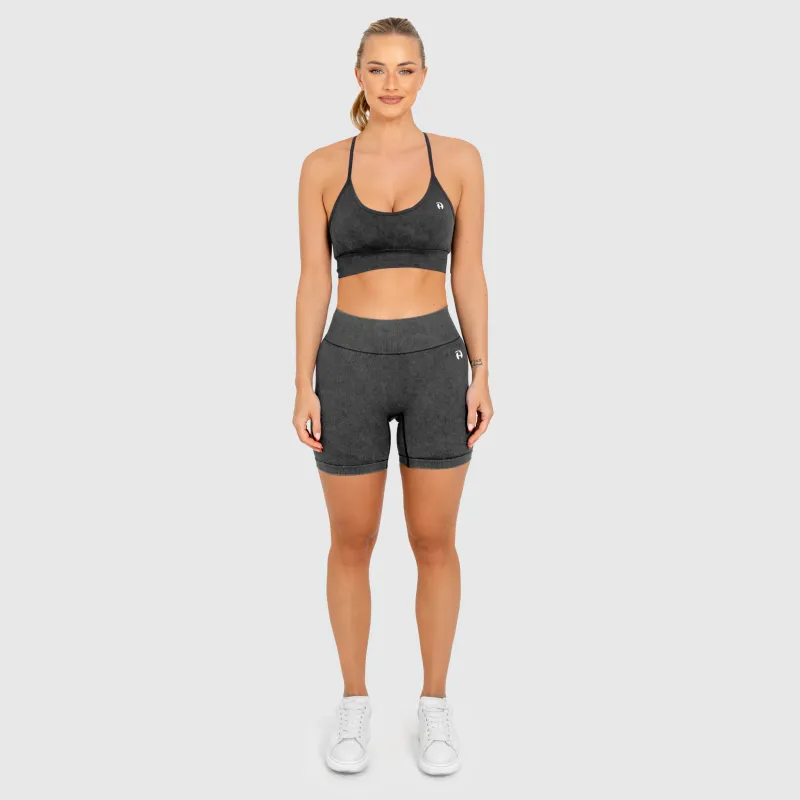 Női rövidnadrág Iron Aesthetics Faded, washed black-7