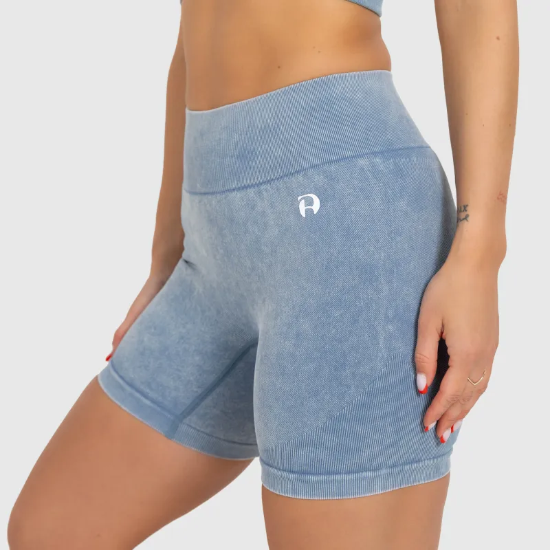 Női rövidnadrág Iron Aesthetics Faded, washed blue-3