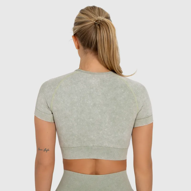 Női crop top Iron Aesthetics Faded, washed green-5