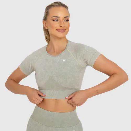 Női crop top Iron Aesthetics Faded, washed green