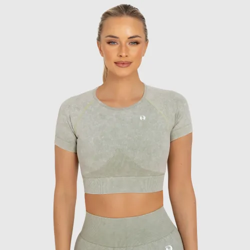 Női crop top Iron Aesthetics Faded, washed green