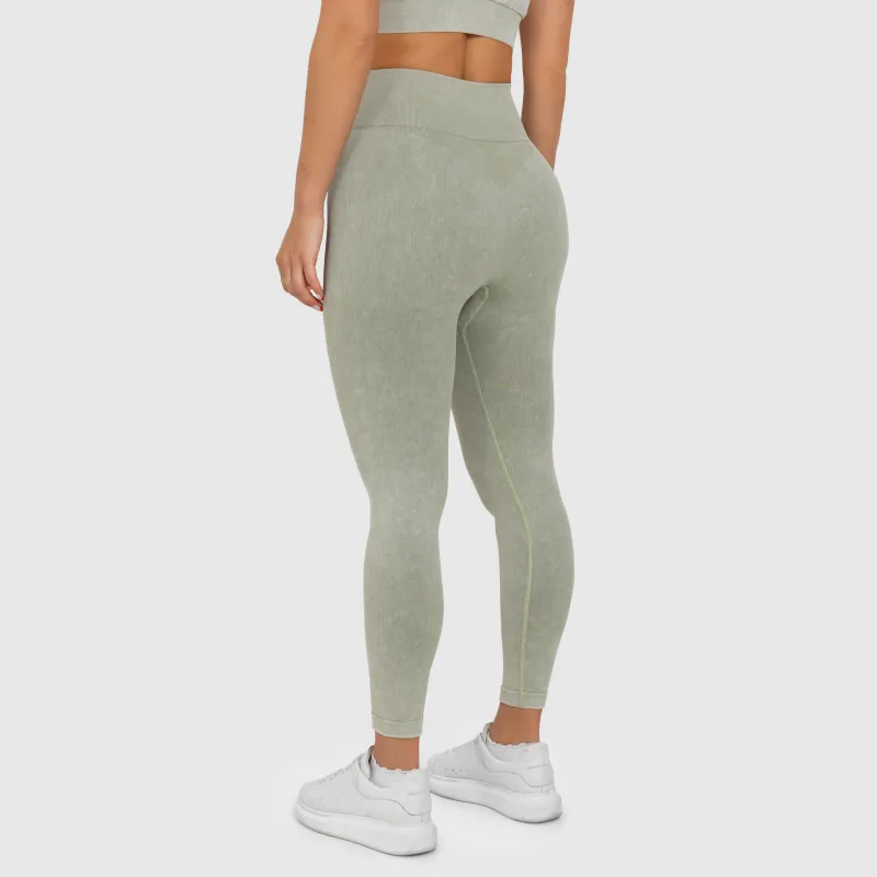 Női leggings Iron Aesthetics Faded, washed green-4