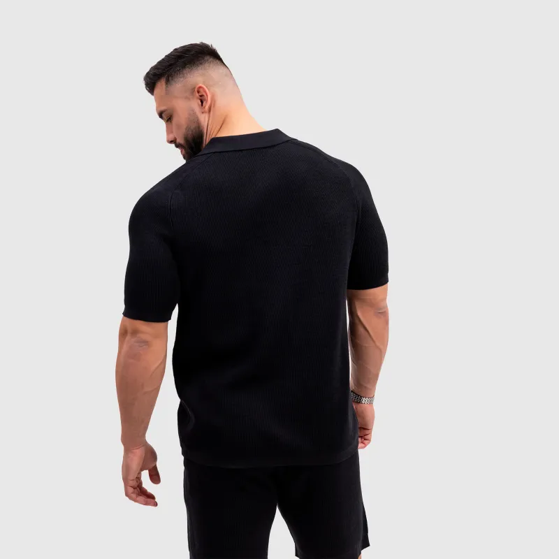 Férfi kötött ing Iron Aesthetics Vibe, fekete-4